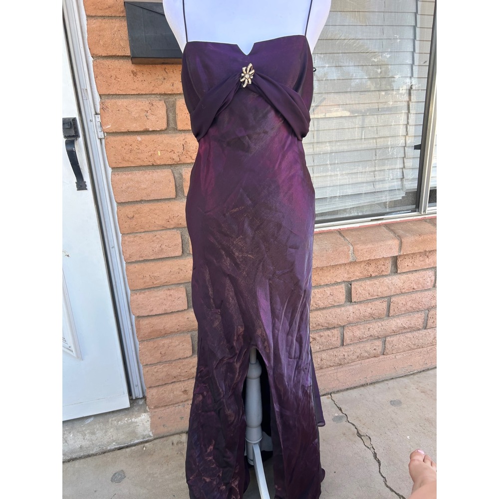 Dave & Johnny Vintage Iridescent Purple Gown 90s Dress Sz 7-8 Maxi Whimsigoth